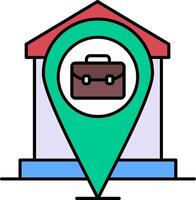 Remote Working Line Filled Icon vector