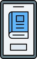 Reading App Line Filled Icon vector