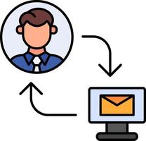 Exchange Mails Line Filled Icon vector