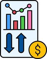 Sales Report Line Filled Icon vector