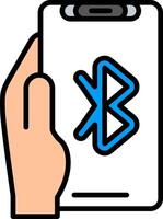 Bluetooth Line Filled Icon vector