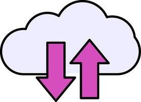 Cloud Upload And Download Line Filled Icon vector