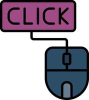 Click Line Filled Icon vector