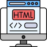 Html Line Filled Icon vector
