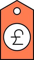 Tag Line Filled Icon vector