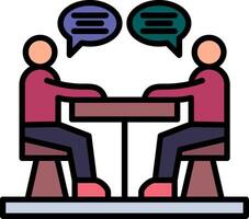Discussion Line Filled Icon vector