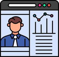 OnLine Filled Web Presentation Line Filled Icon vector