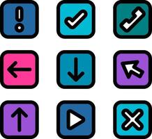Web Button Line Filled Icon vector