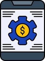 Banking App Settings Line Filled Icon vector