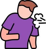 Cough Line Filled Icon vector