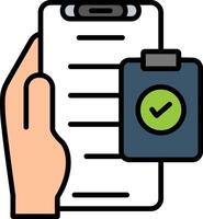 Check List Line Filled Icon vector