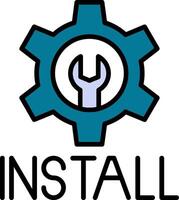 Install Line Filled Icon vector