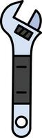 Adjustable Wrench Line Filled Icon vector