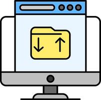 Upload Line Filled Icon vector