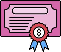 Certificate Line Filled Icon vector