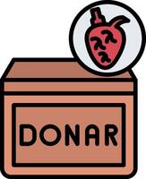Heart Donar Line Filled Icon vector