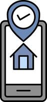 Gps Tracker Line Filled Icon vector