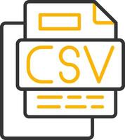 CSV File Line Two Color Icon vector