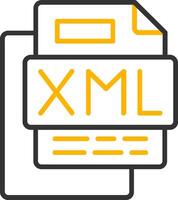 XML File Line Two Color Icon vector