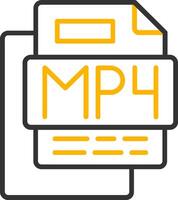 MP4 Music File Line Two Color Icon vector