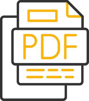 Pdf File Line Two Color Icon vector