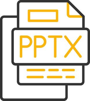PPTX File Line Two Color Icon vector