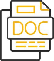 DOC File Line Two Color Icon vector