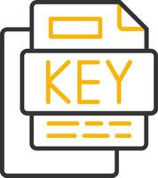 KEY File Line Two Color Icon vector