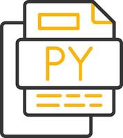 PY File Line Two Color Icon vector