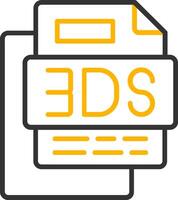 3DS File Line Two Color Icon vector