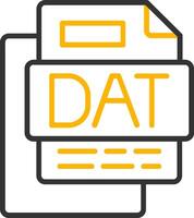 Dat File Line Two Color Icon vector