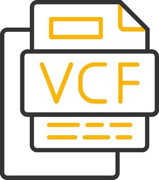 vcf archivo línea dos color icono vector