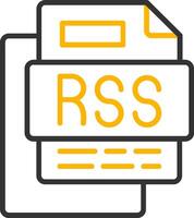Rss File Line Two Color Icon vector