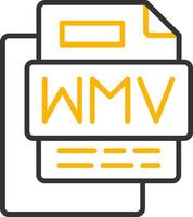 Wmv File Line Two Color Icon vector