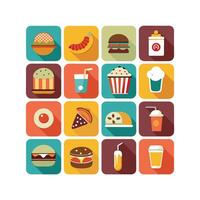 Food and Drink Icon Set Collection for Documents, Websites and Mobile Applications vector