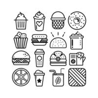 Food and Drink Icon Set Collection for Documents, Websites and Mobile Applications vector
