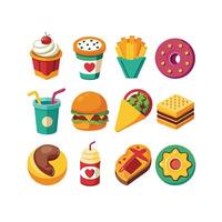 Food and Drink Icon Set Collection for Documents, Websites and Mobile Applications vector