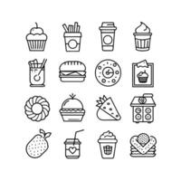 Food and Drink Icon Set Collection for Documents, Websites and Mobile Applications vector