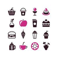 Food and Drink Icon Set Collection for Documents, Websites and Mobile Applications vector