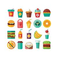 Food and Drink Icon Set Collection for Documents, Websites and Mobile Applications vector