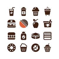 Food and Drink Icon Set Collection for Documents, Websites and Mobile Applications vector