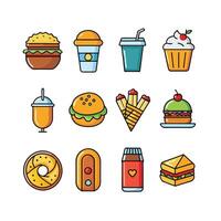 Food and Drink Icon Set Collection for Documents, Websites and Mobile Applications vector