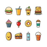 Food and Drink Icon Set Collection for Documents, Websites and Mobile Applications vector