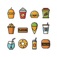 Food and Drink Icon Set Collection for Documents, Websites and Mobile Applications vector