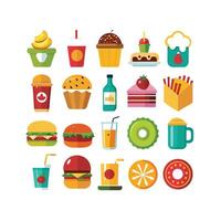 Food and Drink Icon Set Collection for Documents, Websites and Mobile Applications vector