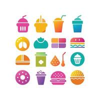 Food and Drink Icon Set Collection for Documents, Websites and Mobile Applications vector
