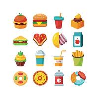 Food and Drink Icon Set Collection for Documents, Websites and Mobile Applications vector
