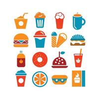 Food and Drink Icon Set Collection for Documents, Websites and Mobile Applications vector