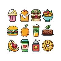 Food and Drink Icon Set Collection for Documents, Websites and Mobile Applications vector