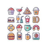 Food and Drink Icon Set Collection for Documents, Websites and Mobile Applications vector